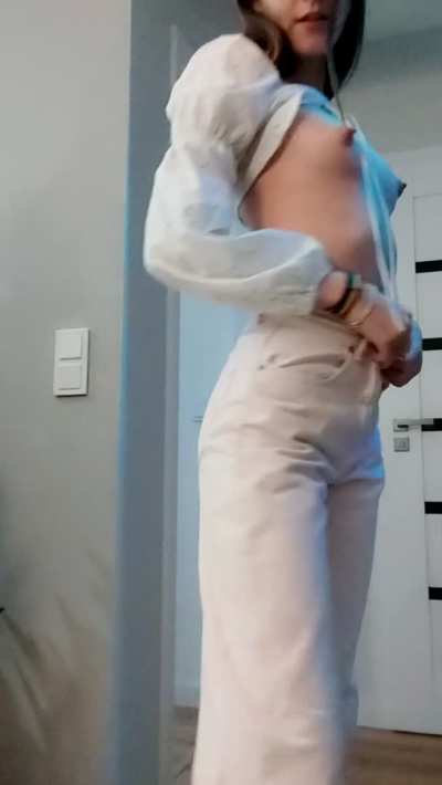 I am shy about my tiny tits. Be nice for me please
