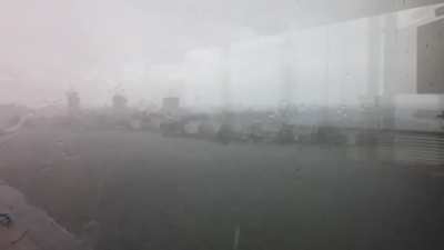 Heavy rain from my office in Amsterdam