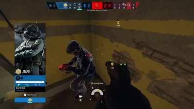 Jager can't aim, even with his knife