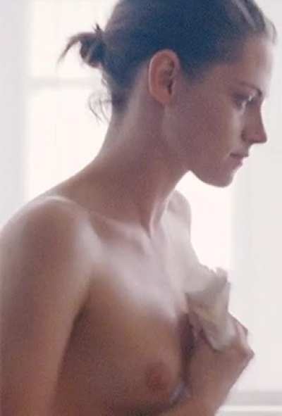 Wiping her chest
