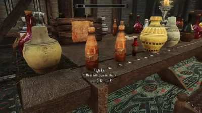 I collected sample of every beverage aviable in Skyrim