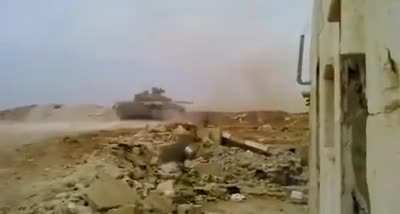 Tank dodges an enemy projectile