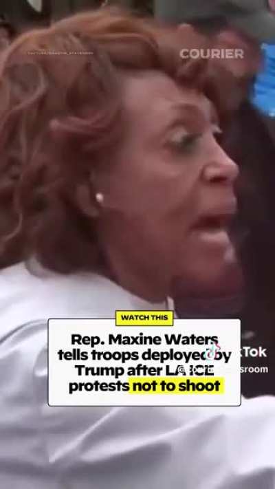 Rep. Maxine Waters pleads with National Guard troops deployed by Trump after the LA ICE protests to not use their weapons