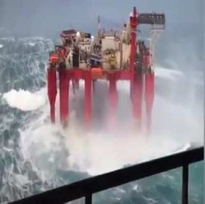 Big scary man made thing roiling in big scary waves