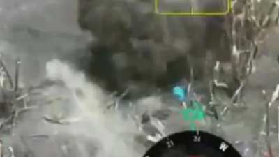 Ukrainian drone hits Russian infantryman to the head but detonates only after ricocheting to the ground.