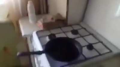 hot oil and water