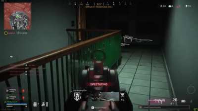 Blatant Cheat, doesn't even attempt to hide the fact he is cheating racks up 82 kills before running in 2 claymores, and being finished off by another player who subsequently gets their first kill.