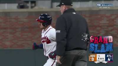 Braves OF Adam Duvall hits a grand slam in Game 5 of the World Series, giving the Braves an early 4–0 lead
