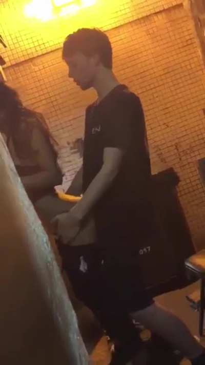 fucking the bartender in the alley after her shift