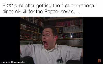 My reaction to a balloon being the first operational target brought down by a Raptor.