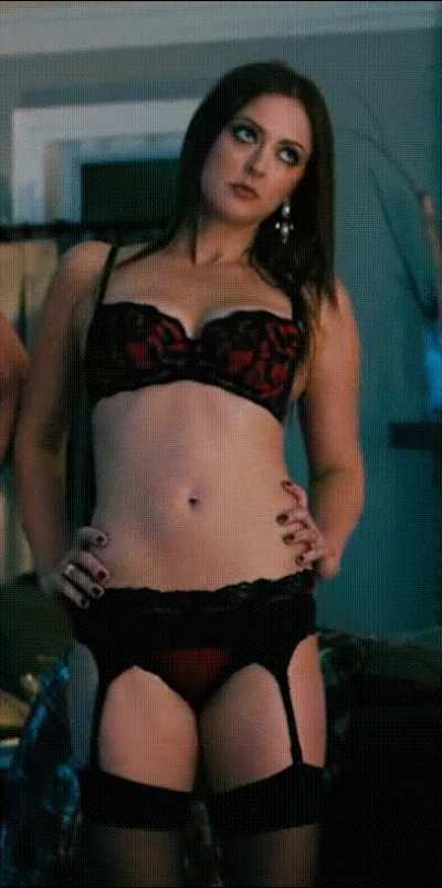 Katharine Isabelle showing off her tight body