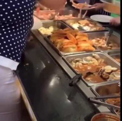 Finding Nemo crab legs at a Golden Corral