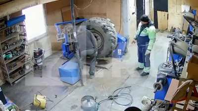 Tire goes boom