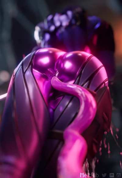 Widowmaker showering with her tentacle lover (female)