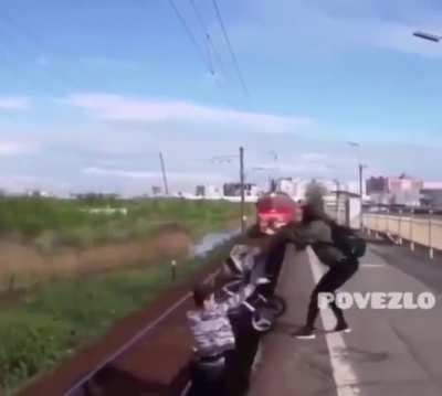 Dad saved baby with MILLISECONDS to spare