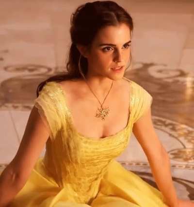 Biting her lip.