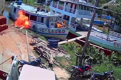 Boat fire