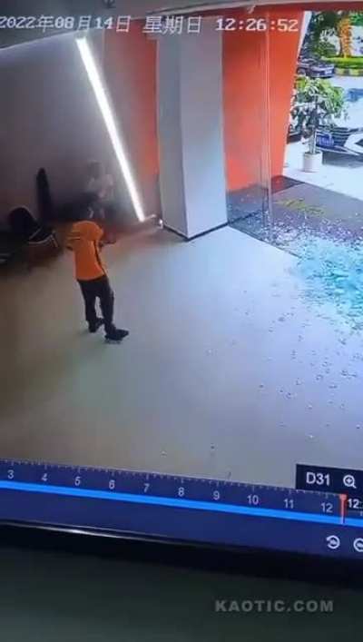 Walking into glass