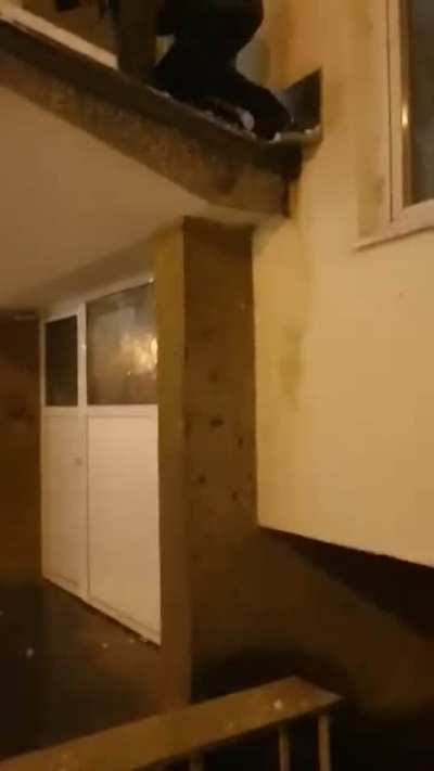 My man tried to enter through the window, too bad it was locked...