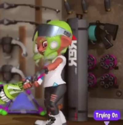 Octoling weapon inspection animations are so cute