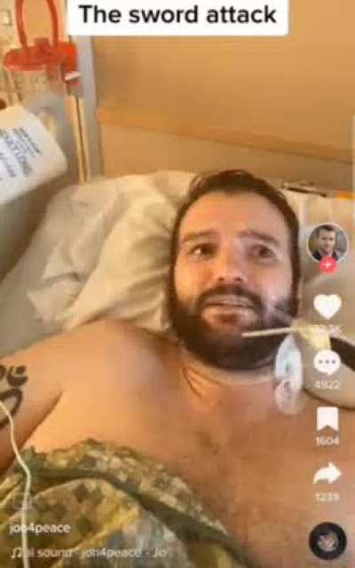 Man looses use of his arms and legs after sword attack.