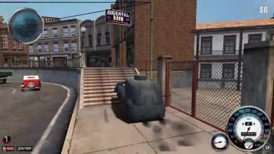 Maybe some of you remember the glitch which you drove over the stairs with the Black Metal? GTA IV had a similar glitch