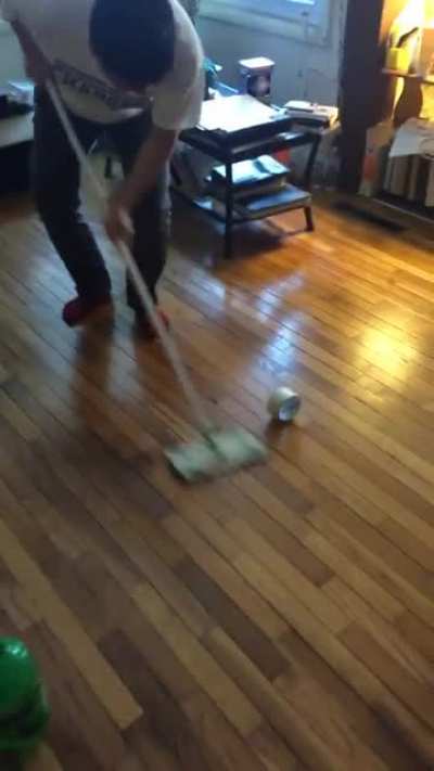 my dad “curling” a couple years ago