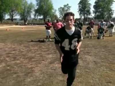 'My form is perfect I'm like Jerry Rice. I've got the stride of a gazelle. A beautiful beautiful gazelle person'