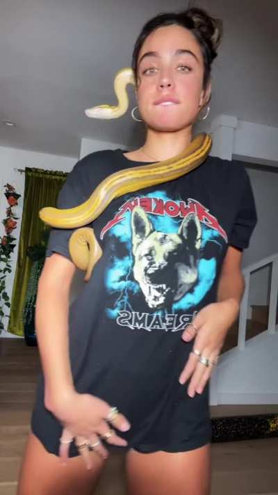 With Her Pet Snake