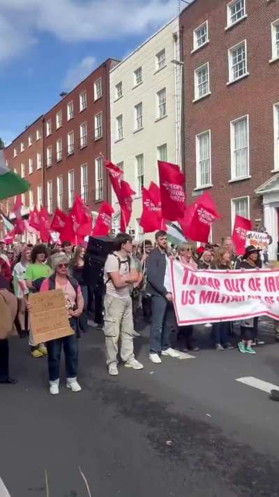 Over 50,000 Irish protestors took to the streets of Dublin today to protest Trump's visit. 