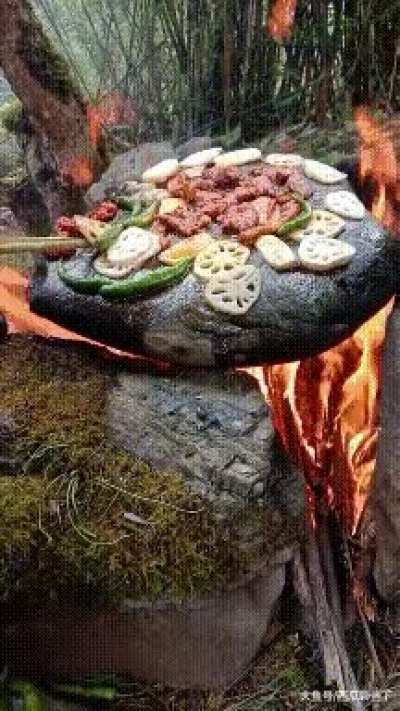 Primitive cooking using stone