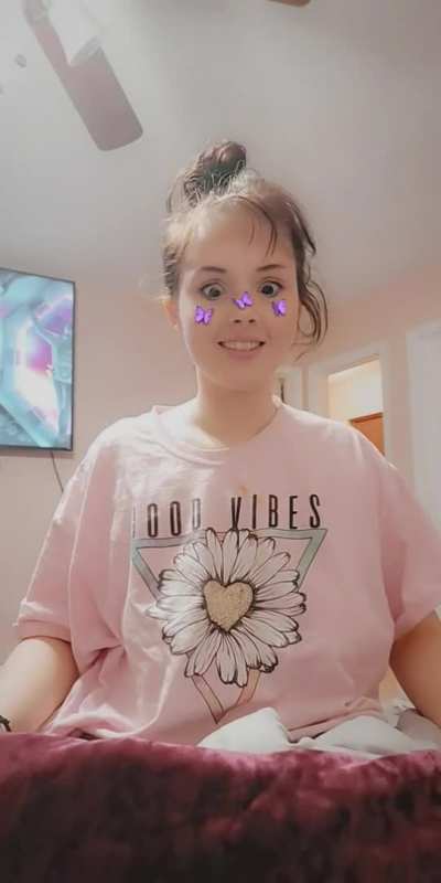 Being cute and flashing my boobies 🥰