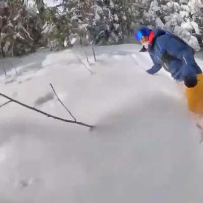 Snowboarding down a hill until...