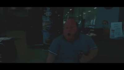 Pedophile that looks like a fat Danny DeVito gets confronted and starts to screech.