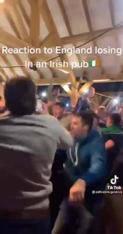 Reaction to England losing in an Irish pub