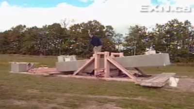 Man uses rocks to move megalithic blocks