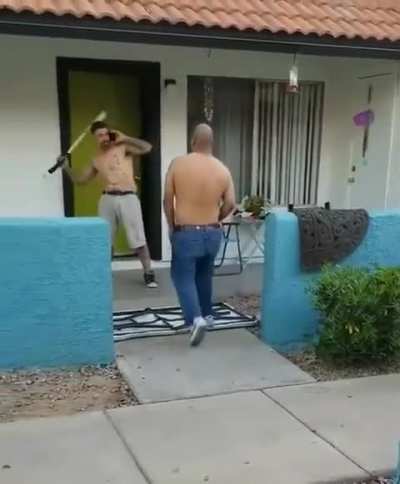Protecting his area 