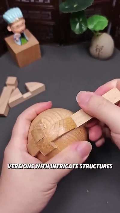 A Kongming lock is a traditional Chinese three-dimensional wooden puzzle. 