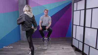 Courtney showing Shane her ass