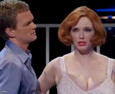 I really hope Christina Hendricks shows off her plots for real before gravity wins - From Company