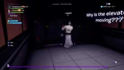 My friend was doing Mime emotes in the elevator and I kept telling him to stop. I’m glad he didn’t listen.
