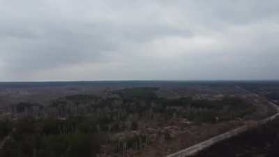 Drone footage in Chernobyl confirms that Russians dug trenches in radioactive soil