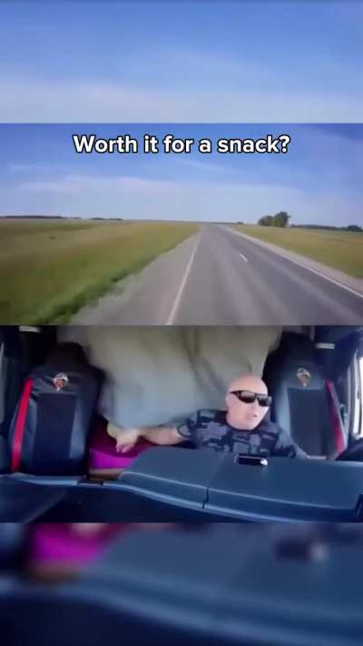 Trying to get a snack while driving