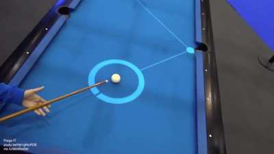 A Pool table with trajectories