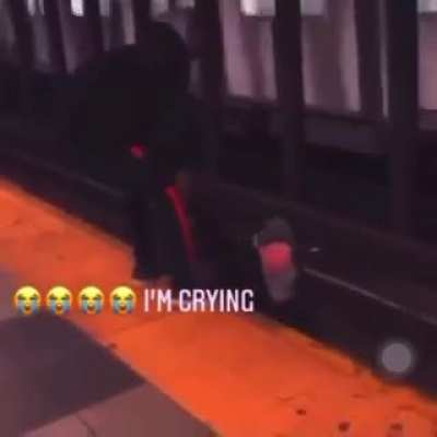 A brawl in the subway stop