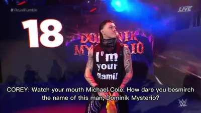 The banter between Cole, Graves, and McAfee during Dominik’s entrance is fn hilarious