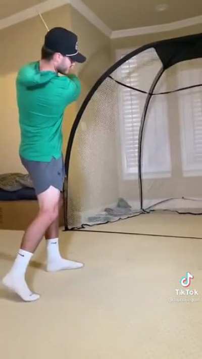 He doesn't even need a golf club