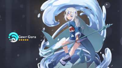 GAWR GURA in Genshin Impact [fanmade Live2d gacha animation]