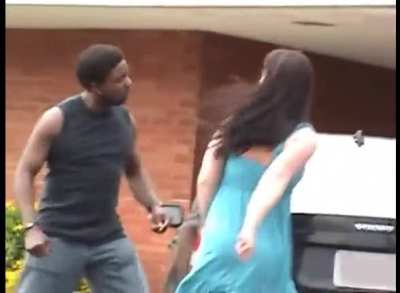 Guy hits his girlfriend