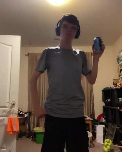 Could even wait to finish the tik tok to start jerkin off through his pocket